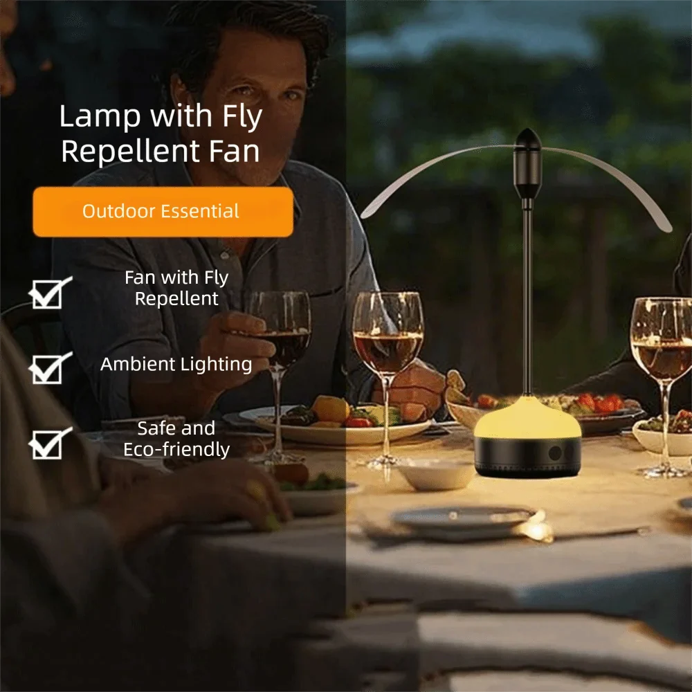 Foldable Portable Fan with Night Light & Insect Repellent Lamp