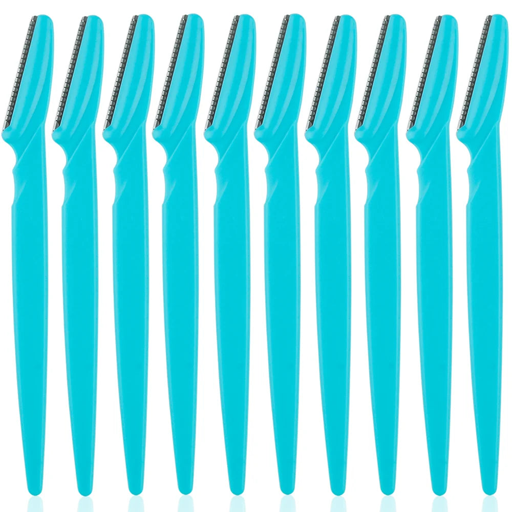 3/4/10Pcs Eyebrow Trimmer Blade Shaver Portable Face Razor Eye Brow Epilation Hair Removal Cutters Safety Razor Woman Makeup Peaceful Pleasures Health and Wellness 10Pcs Blue