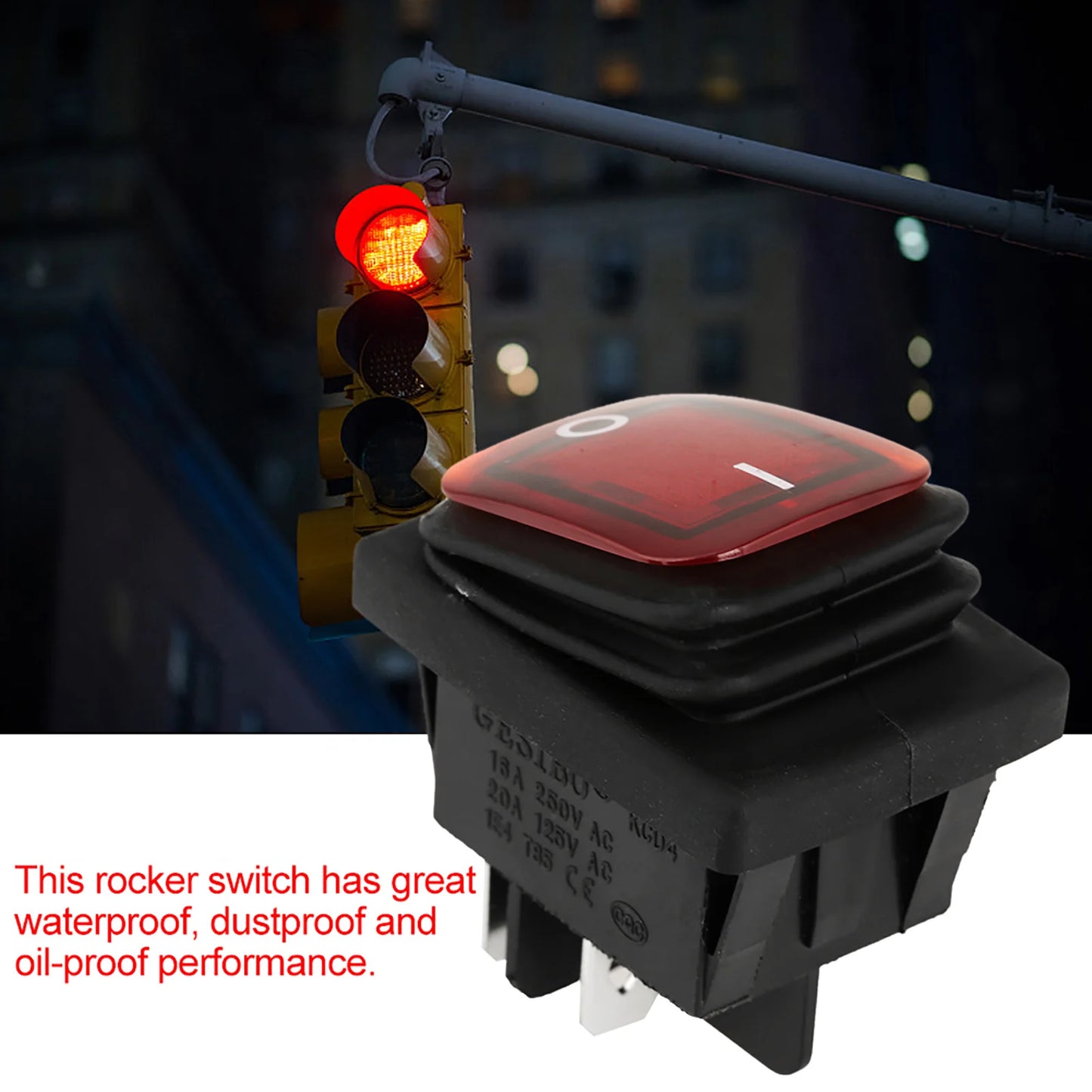 Waterproof 4 Pin 2 Position set Black Waterproof 4 Pin 2 Position On OFF Red Green Lamp Rocker Peaceful Pleasures Health and Wellness