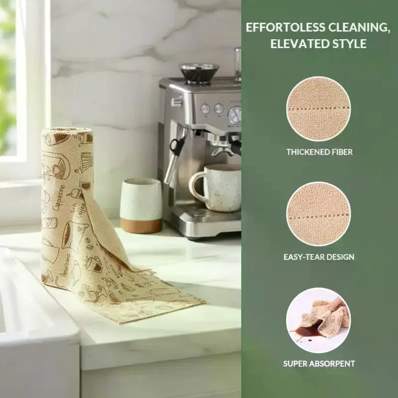 Reusable Microfiber Cleaning Cloth Roll | Cute Prints, 20 Sheets