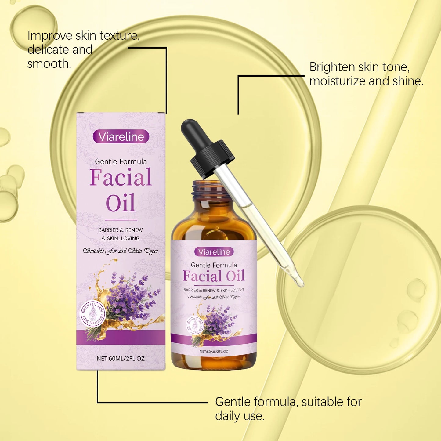 Viareline Lavender Facial Oil – Moisturizing & Radiance Boost