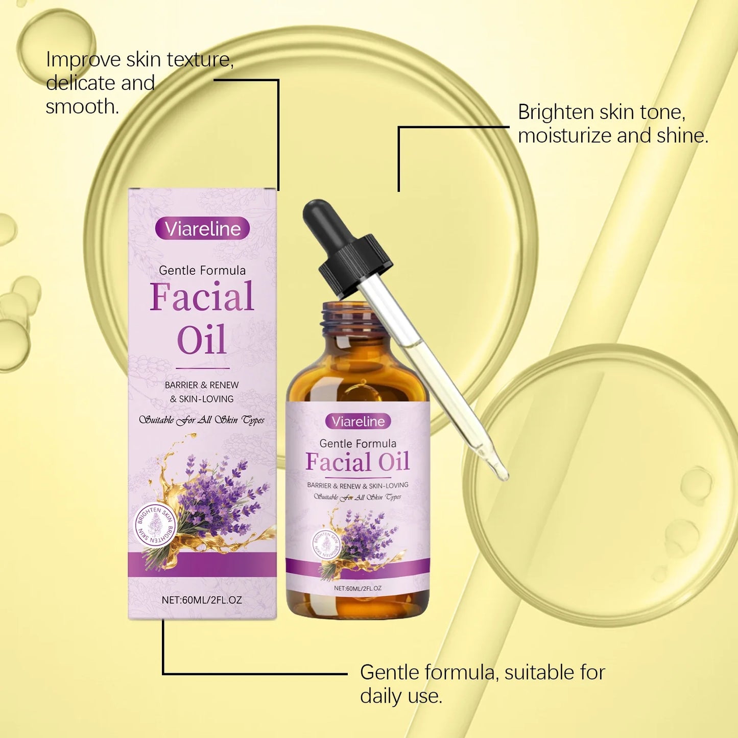 Viareline Lavender Facial Oil – Moisturizing & Radiance-Boosting
