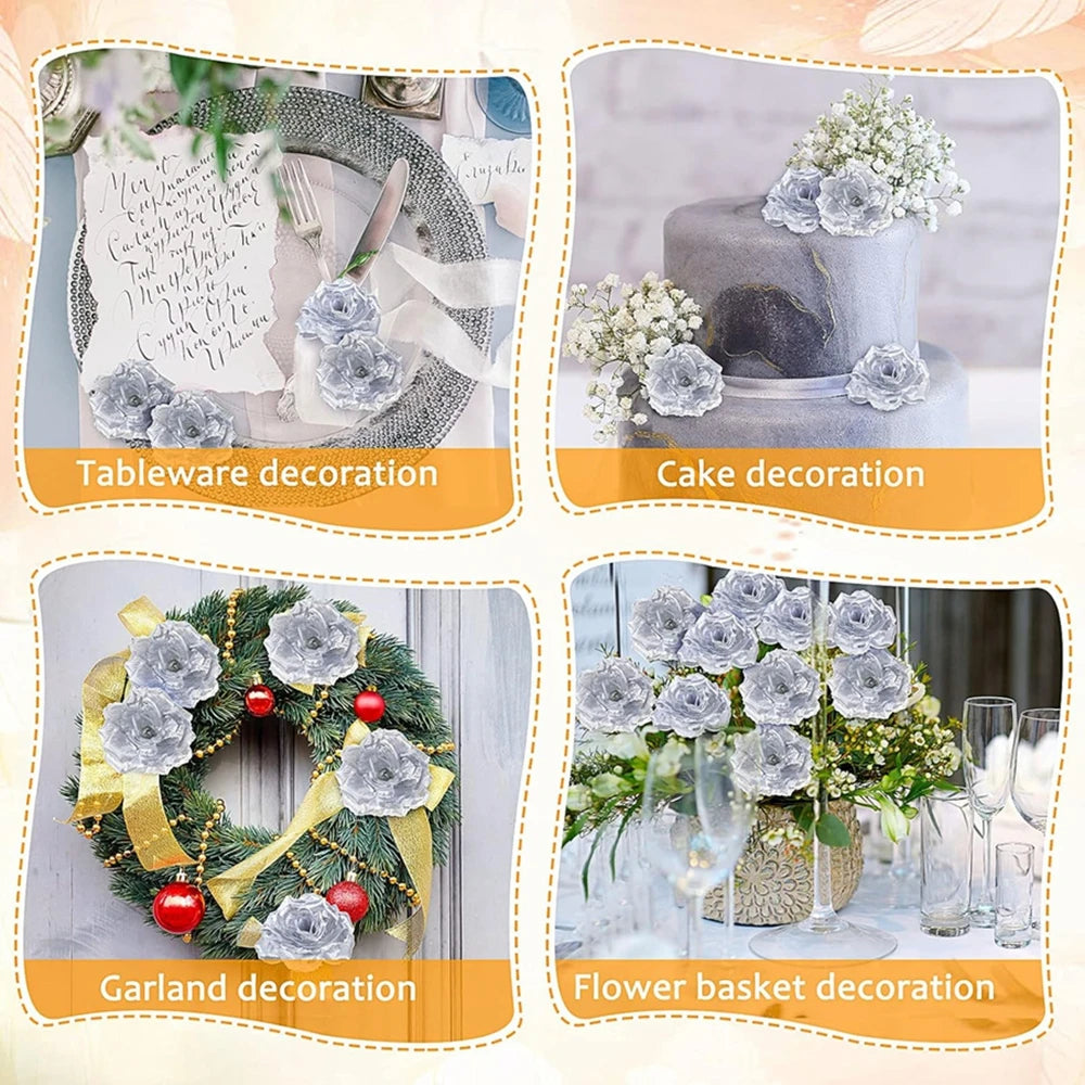 Artificial Silk Rose Heads 10/20pcs | Wedding & Party Décor