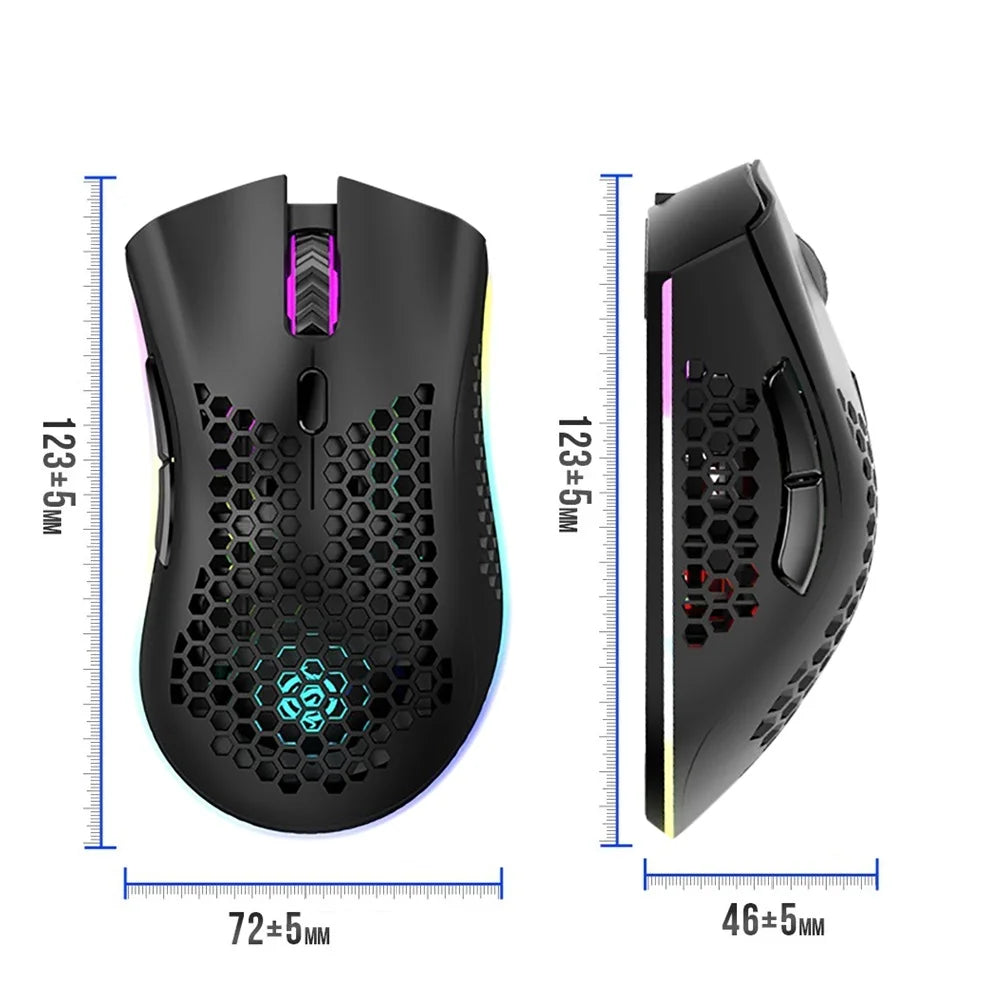 BM600 Rechargeable Gaming Mouse USB 2.4G Wireless RGB Light Ergonomics Gaming Mouse Desktop PC Computers Notebook Laptop Mouses Peaceful Pleasures Health and Wellness