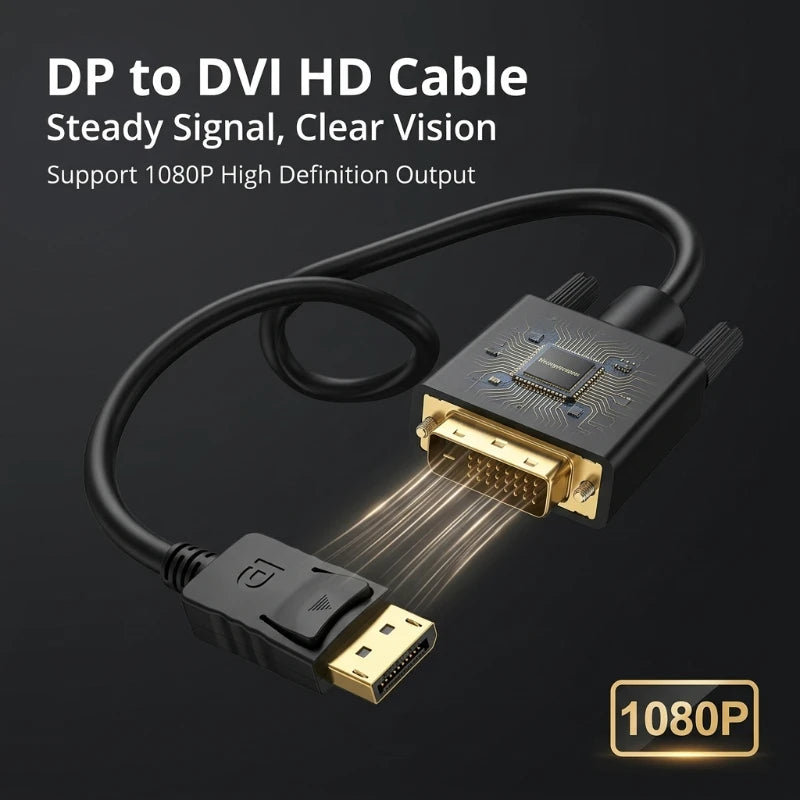 1080P HD DP to DVI Adapter DisplayPort Display Port to DVI Cable Adapter Converter Male to Female for Monitor ProjectorDisplays Peaceful Pleasures Health and Wellness