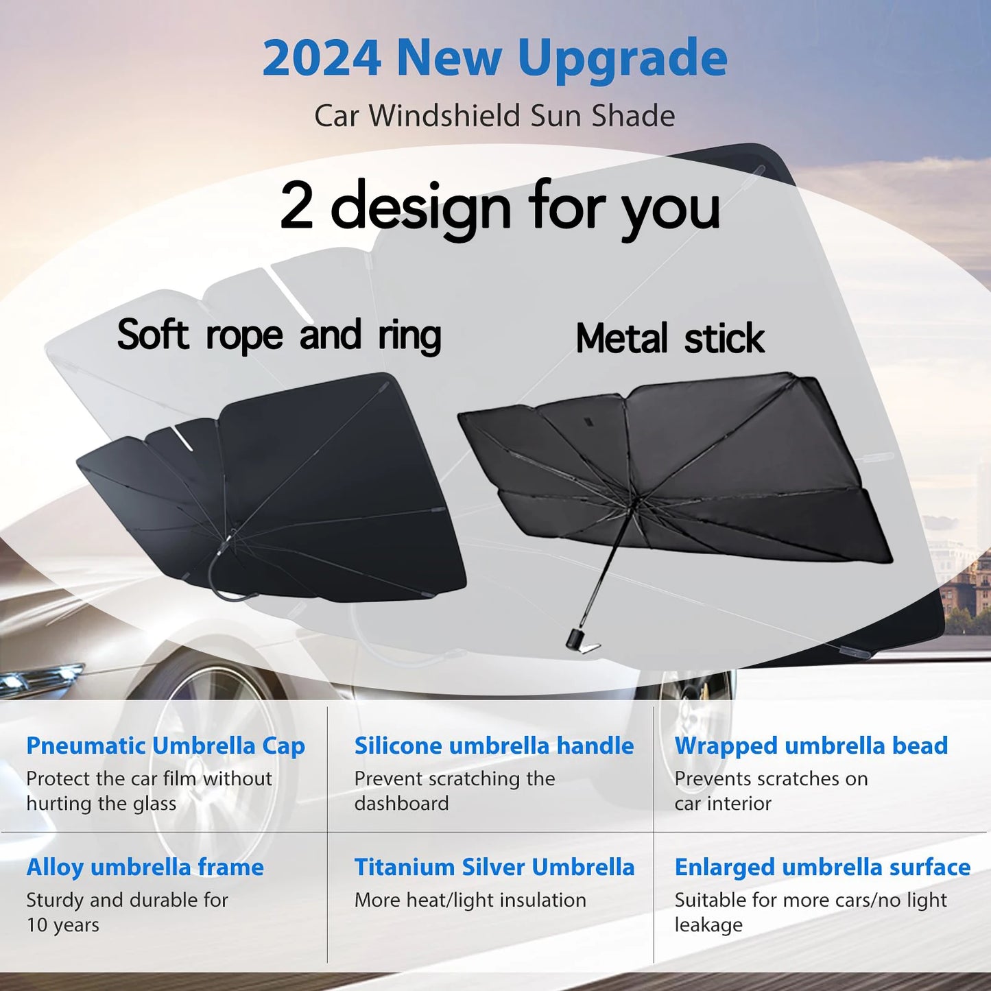 Foldable Car Windshield Sunshade Umbrella | UV & Heat Block