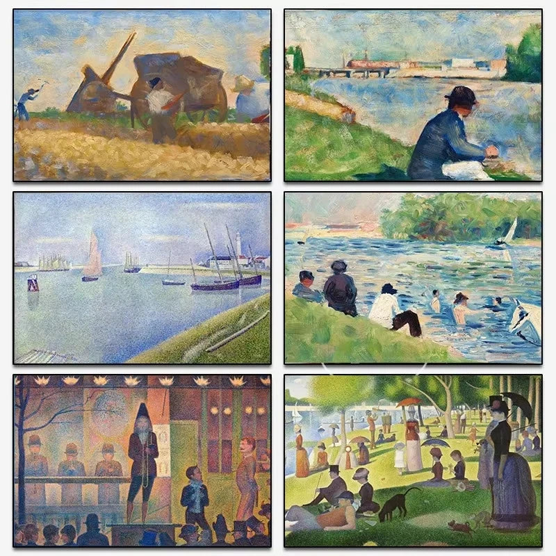Georges Seurat Sunday Afternoon Canvas Print | Wall Art Décor Canvas Art Print Peaceful Pleasures Health and Wellness