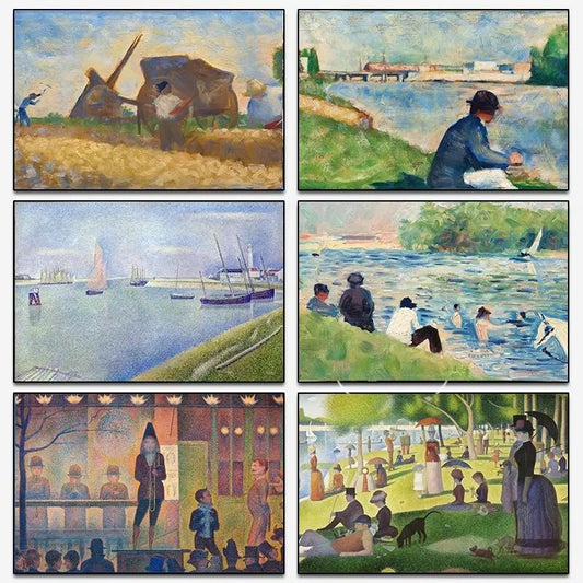 Georges Seurat Sunday Afternoon Canvas Print | Wall Art Décor Canvas Art Print Peaceful Pleasures Health and Wellness