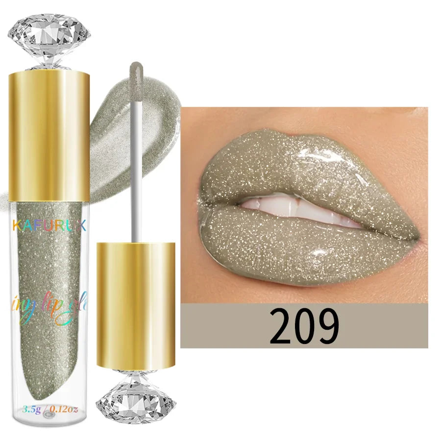 KAFURUX Diamond Glitter Lip Gloss – 9 Shades, Moisturizing