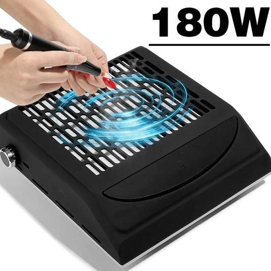 Powerful 180W Nail Dust Vacuum Cleaner Professional Nail Dust Collector With Reusable Filter Reduce 98% Dust Nail Art Salon Tool Peaceful Pleasures Health and Wellness