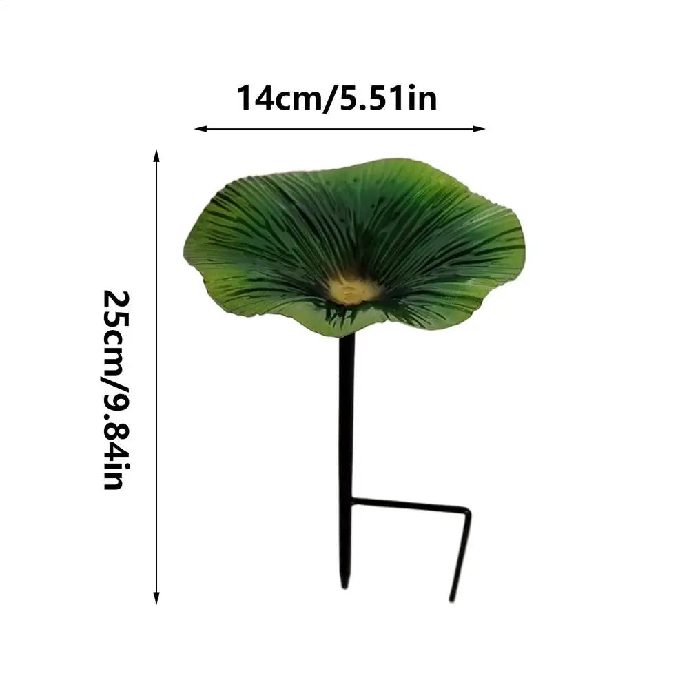 Flower Metal Bird Bath with Garden Stake & Removable Bowl