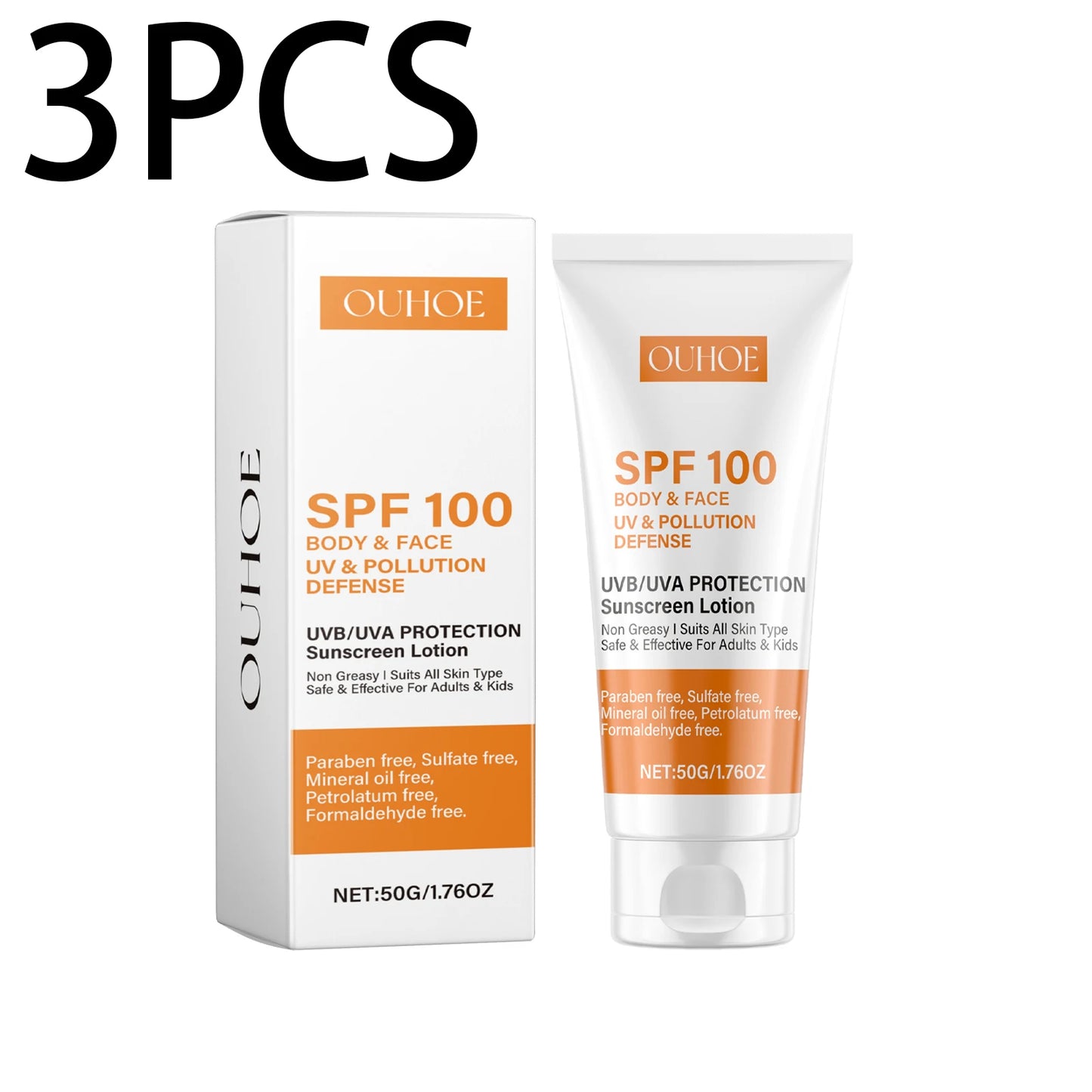 SPF 100+ Face & Body Sunscreen – Non-Greasy UVA/UVB Block