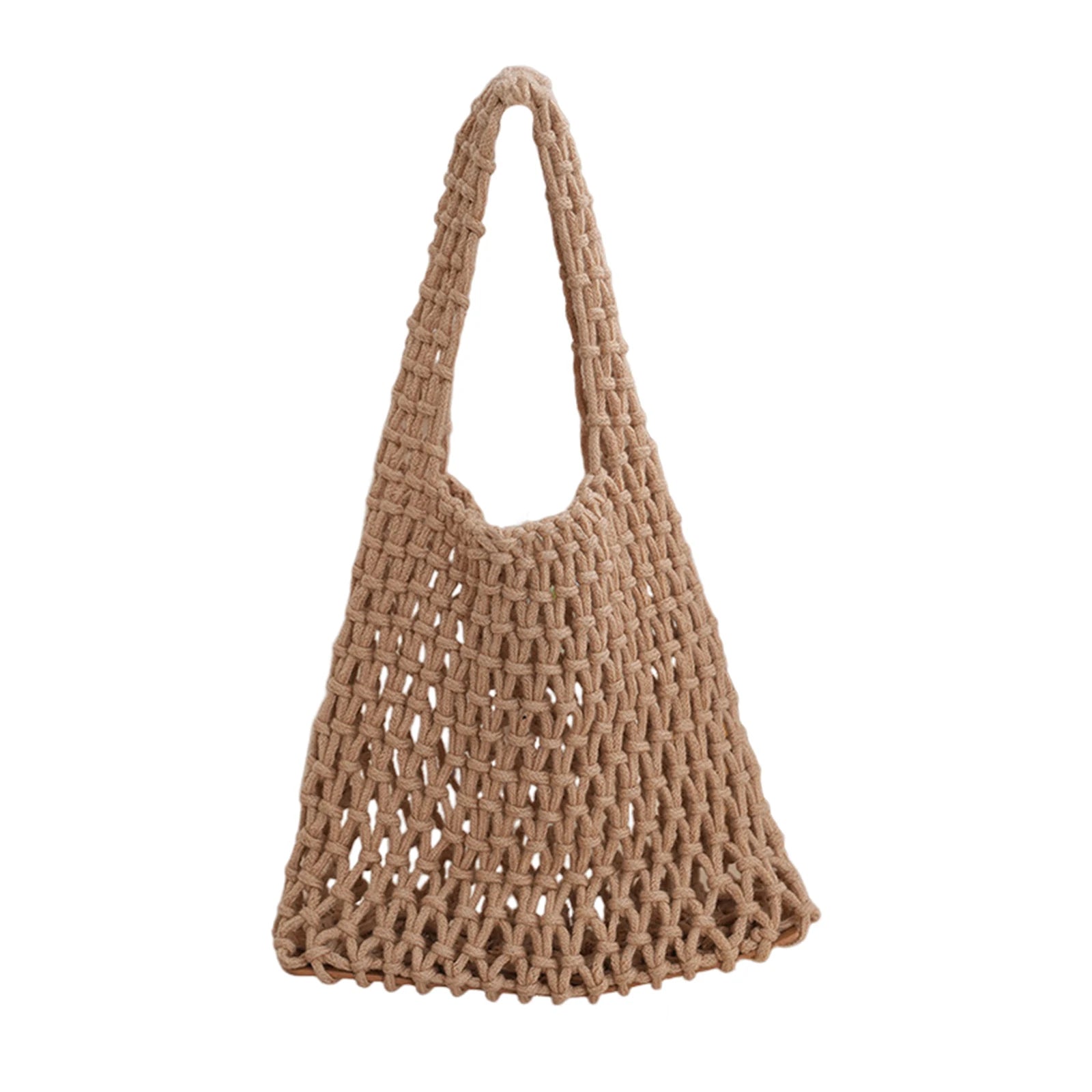 Women's Hollowed Out Woven Clutch Bag Korean Style Beach Wristlet Handbag For Vacation And Daily Use Peaceful Pleasures Health and Wellness Khaki
