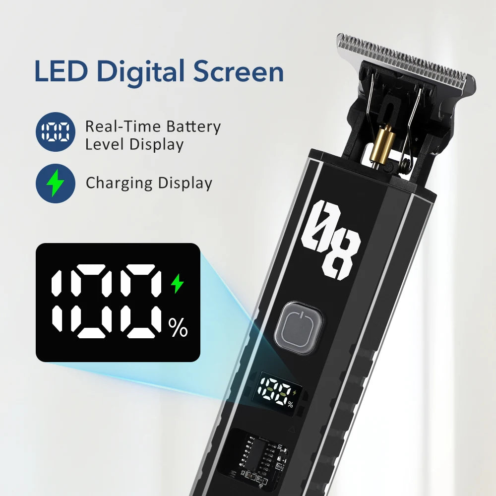 Men's Cordless Hair Clipper Professional Hair Trimmer Rechargeable Hair Cutting Grooming Kit Barber Electric Haircut Shaver Peaceful Pleasures Health and Wellness