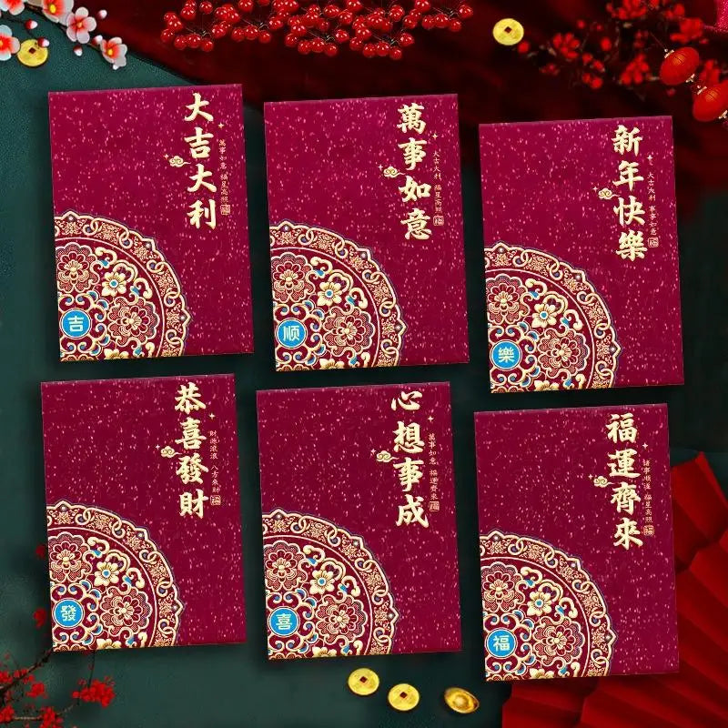 2026 Horse Year Red Envelopes – 6-Pack Lucky Money Bags