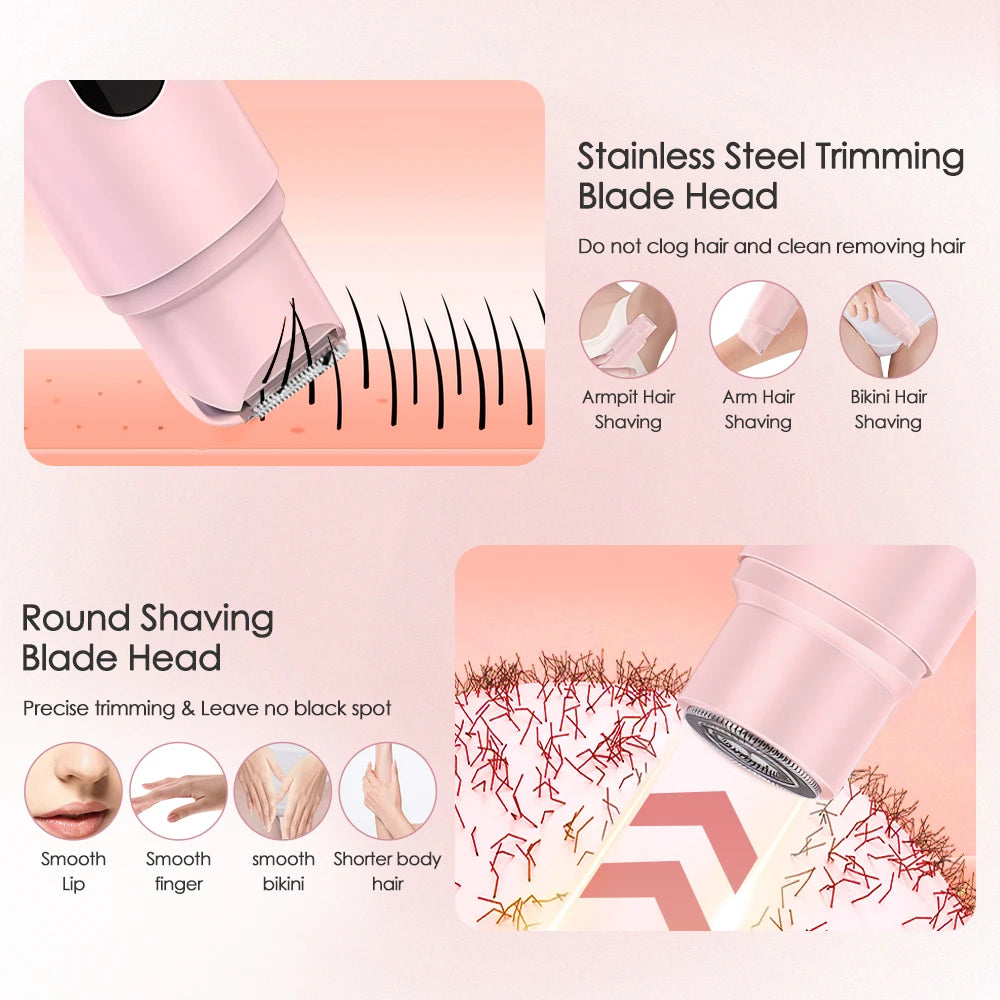 Electric Epilator for Women Bikini Hair Removal Rechargeable Portable Facial Shaver for Body Painless Eyebrow Razor Waterproof Peaceful Pleasures Health and Wellness