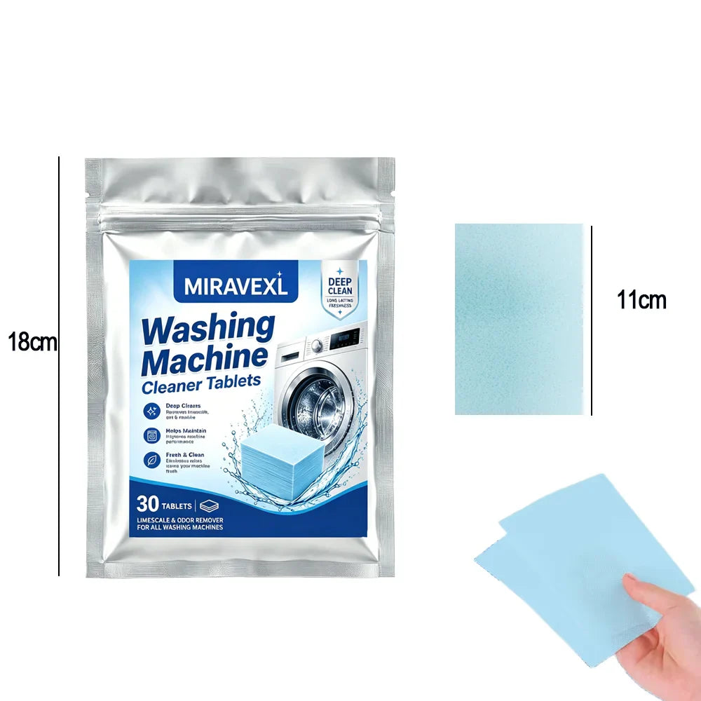 MIRAVEXL 30-Pack Washing Machine Cleaner Tablets | Descaler