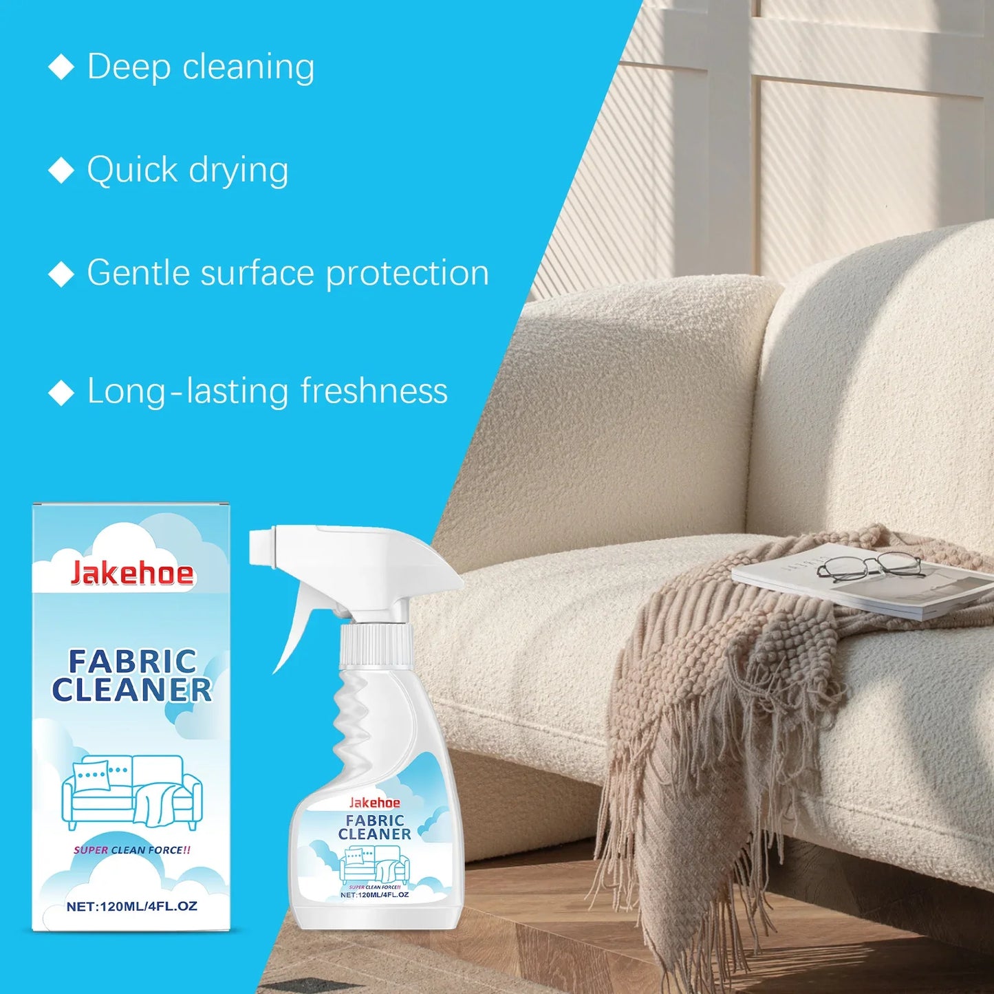 Jakehoe Fabric Foam Cleaner – Sofa, Carpet & Curtain Stains