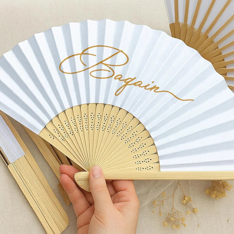 5-Pack Personalized Wood Folding Fans | Wedding & Bridal Favors