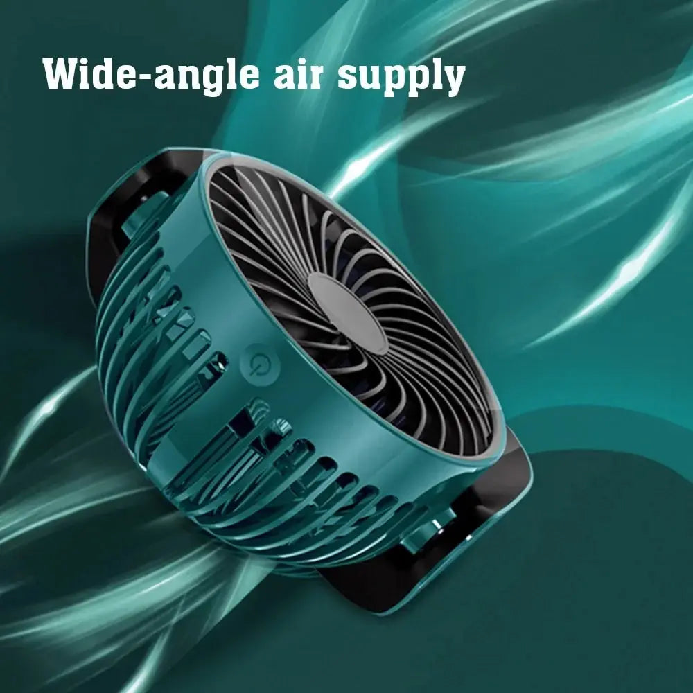 2000mAh Rechargeable Portable Desktop Fan – 360° 3-Speed