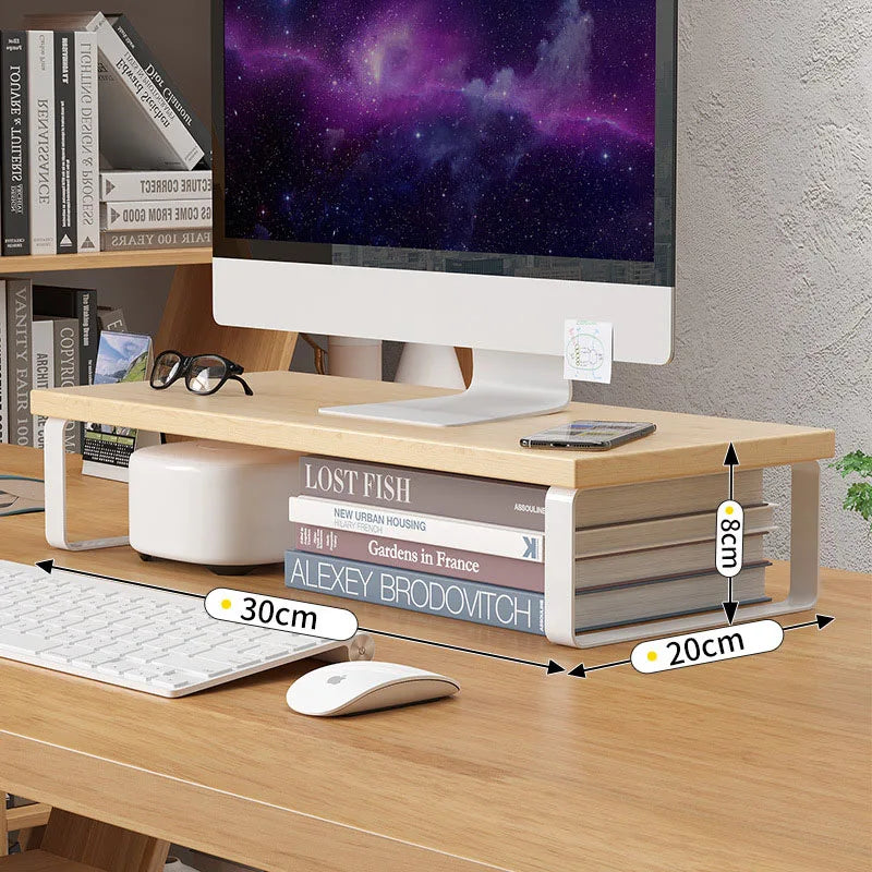 Monitor Stand Desk Organizer Shelf – Iron Riser Storage Rack
