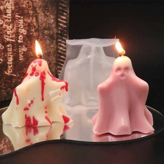 Halloween Ghost Cloak Candle Silicone Mold DIY Handmade Aromatherapy Peaceful Pleasures Health and Wellness