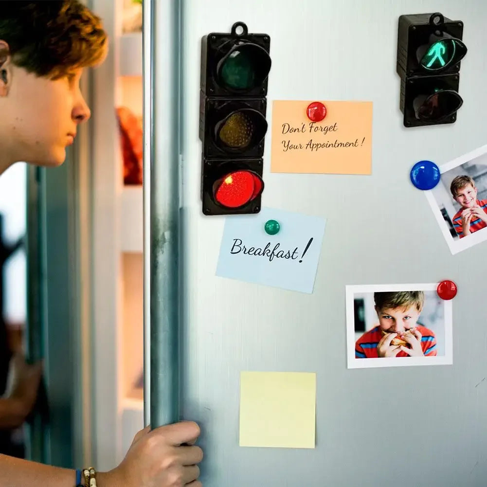 2025 New Traffic Light Magnetic Refrigerator Stickers Traffic Toy Pedestrian Light Creative Magnetic Miniature Decoration Peaceful Pleasures Health and Wellness