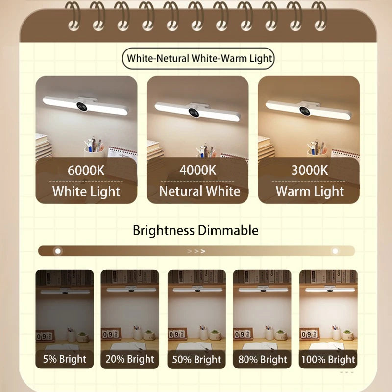 Eye Protection LED Desk Lamp Learning Special Charging College Student Dormitory Magnetic Suction Ceiling Desk Peaceful Pleasures Health and Wellness