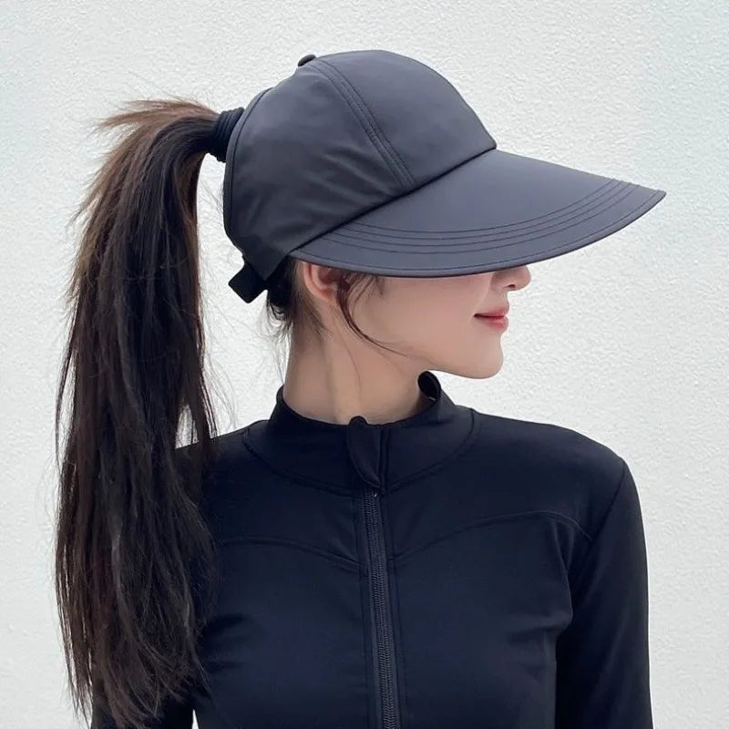 Women's Ventilated Open Top Sun Hat | Ponytail Baseball Cap