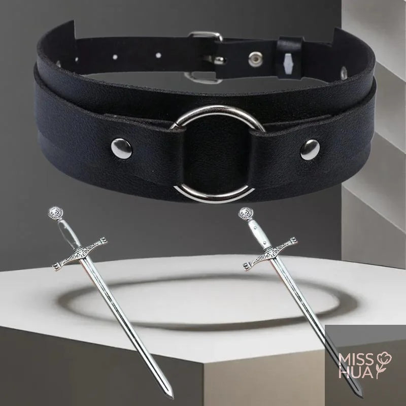 3pcs Punk Black Leather Arm Bands | Gothic Cosplay Armband Set