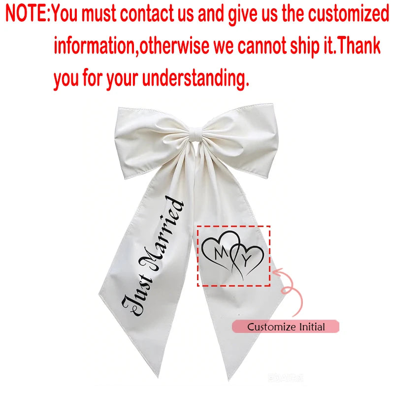 Personalised Just Married Big Car Bow | Wedding Bridal Decoration