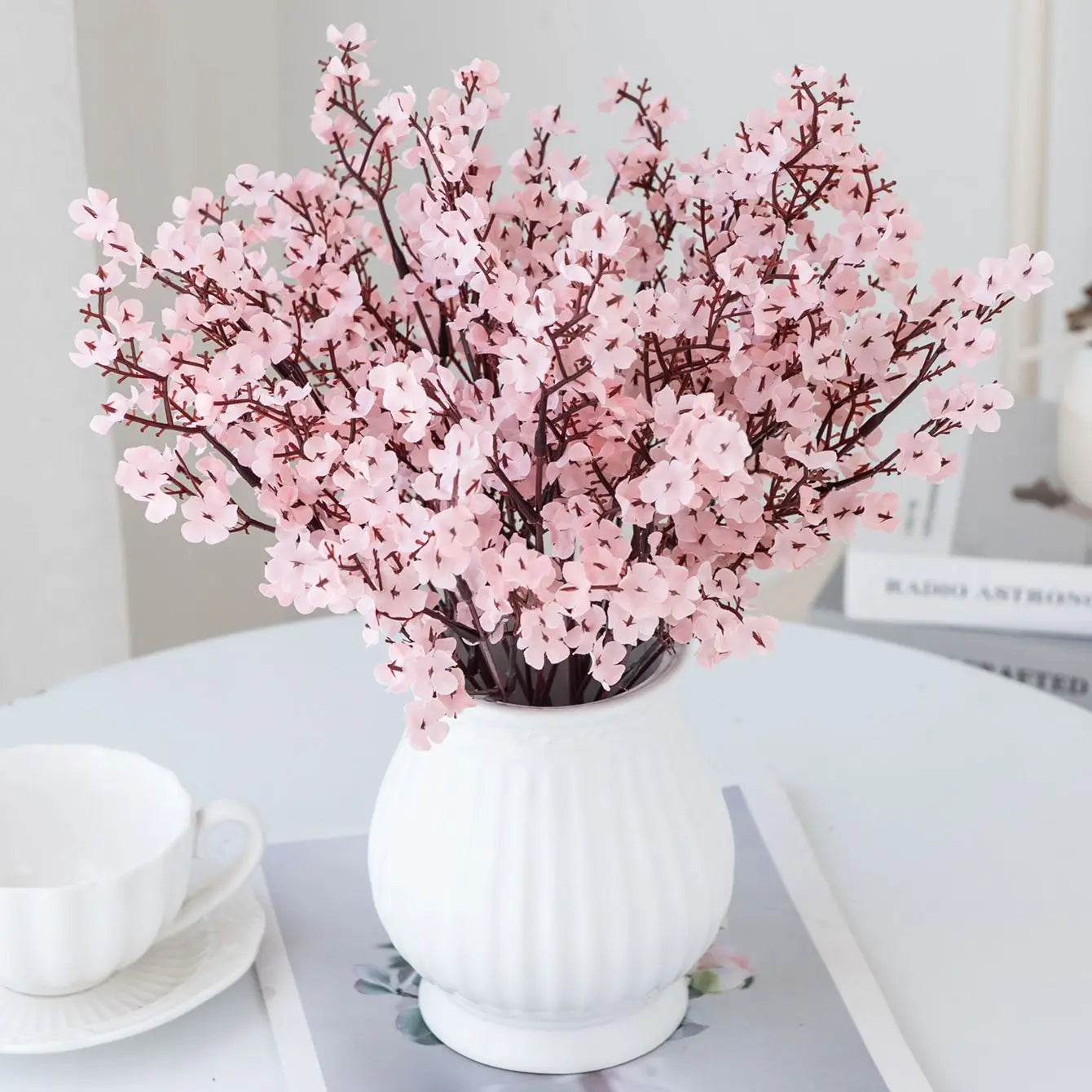 Silk Artificial Peach Blossom Branch – Wedding & Home Décor
