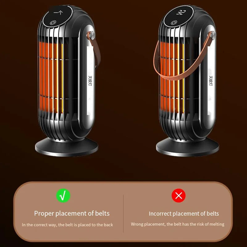 New 2000W Intelligent Desktop Space Heater Powerful PTC Ceramic Fast Heating 4 Heat Settings For Home Office Bedroom Use Peaceful Pleasures Health and Wellness