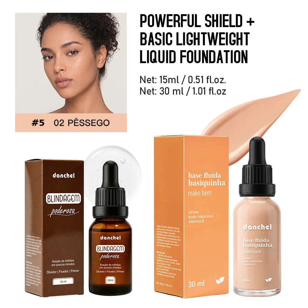 Primer & Liquid Foundation Makeup Set – Waterproof, Long-Lasting