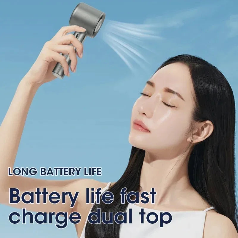 USB Rechargeable Handheld Mini Fan Portable Adjustable Desktop Cooling Fan with 12H Long Battery Life for Office Home Travel Peaceful Pleasures Health and Wellness