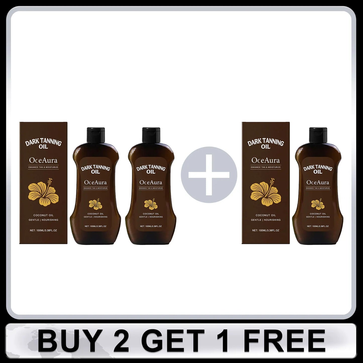 OCEAURA Coconut Dark Tanning Oil & Bronzer – 100ml Self Tan