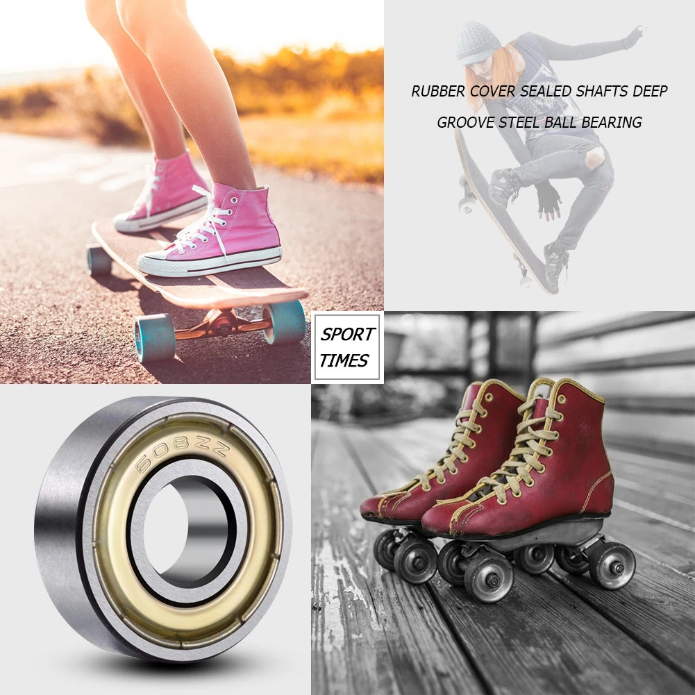 20-100pcs Ball Bearings 608ZZ ABEC-7 Deep Groove Miniature Bearings For Skateboard Scooter High Carbon Steel Single Row Bearings Peaceful Pleasures Health and Wellness