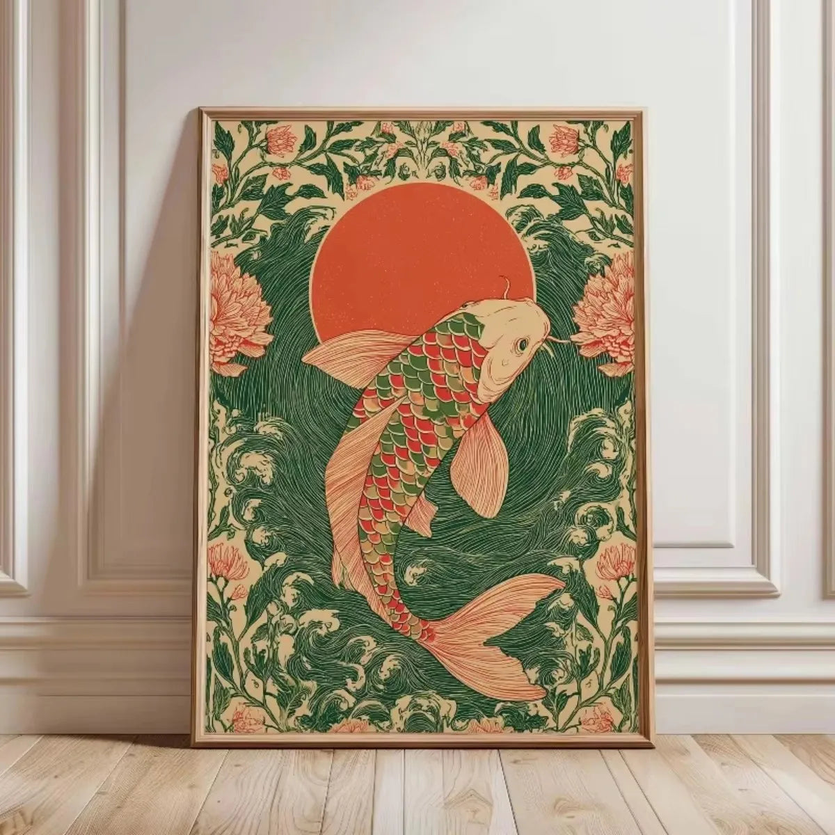 Japanese Red Koi Fish Canvas Print | Minimalist Wall Art