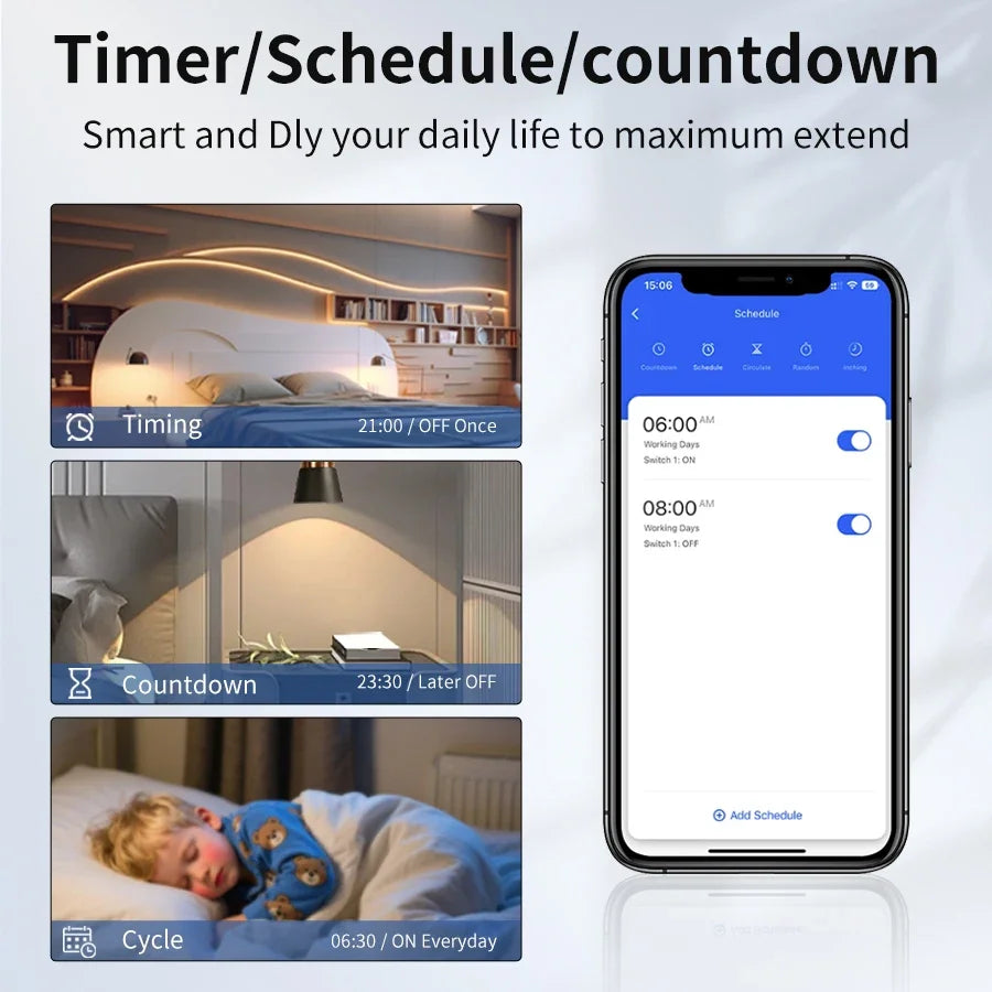 1/2CH 16A Tuya WiFi Smart Switch Intelligent Interruptor Smart Life App Control Breaker Relay Works with Alexa Google Assistant Peaceful Pleasures Health and Wellness