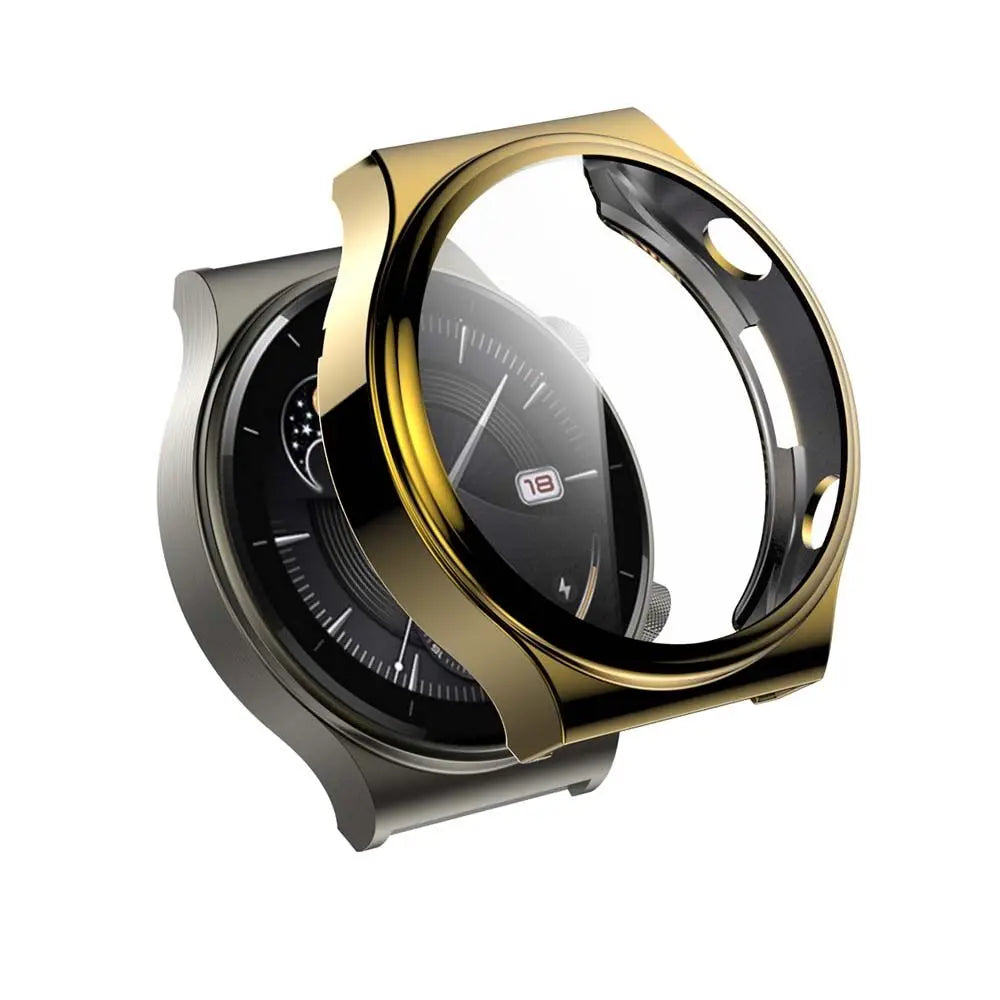 thin SmartWatch Accessories Clear Smart Watch Protector For Huawei watch gt 2 pro Case Watch Frame Cover Full Protective Cover Peaceful Pleasures Health and Wellness gold
