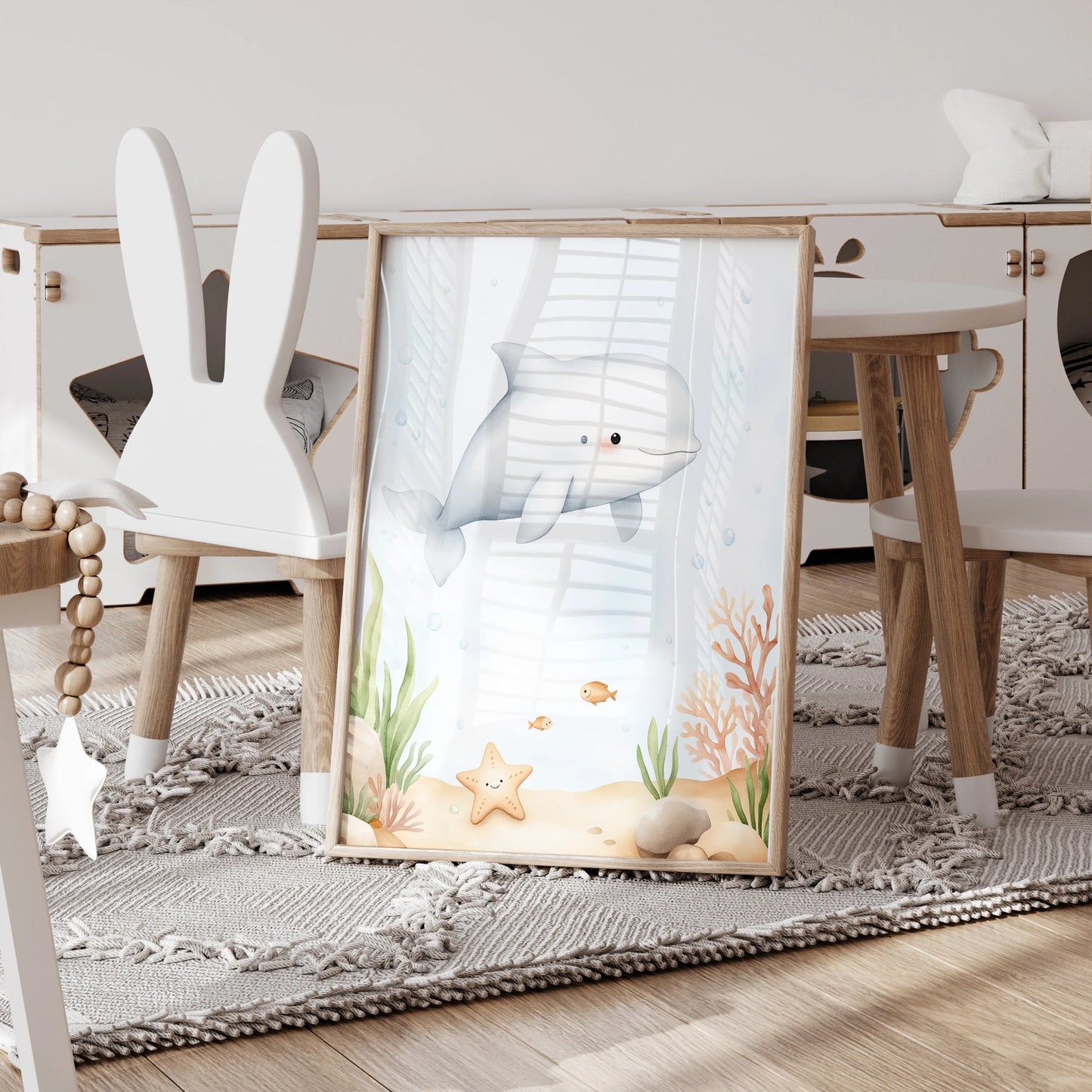 3-Piece Cartoon Jellyfish & Seal Canvas Wall Art Print Set