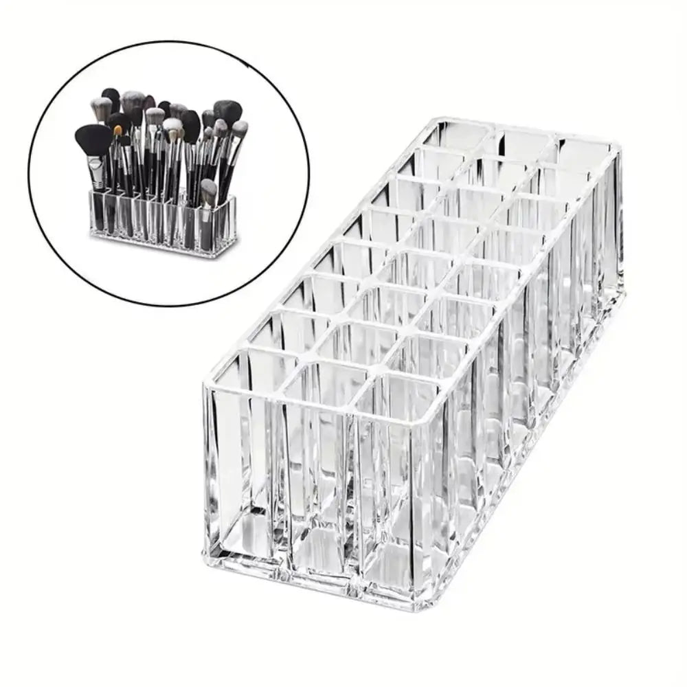 24-Slot Clear Acrylic Lipstick Holder & Makeup Organizer