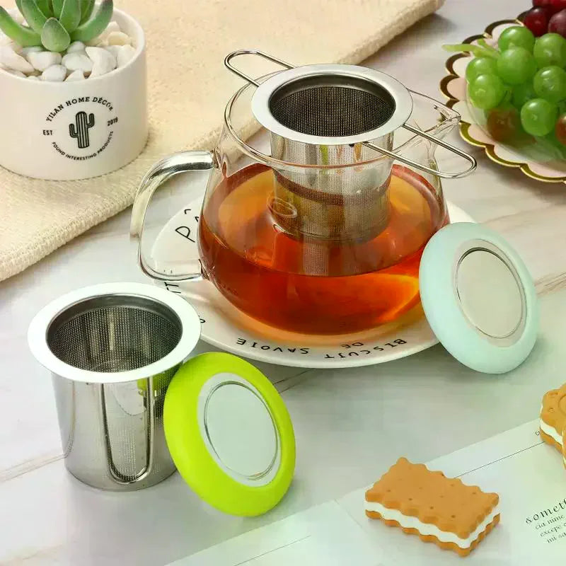 Stainless Steel Mesh Tea Infuser with Lid | Loose Leaf Strainer Mesh Tea Infuser Peaceful Pleasures Health and Wellness