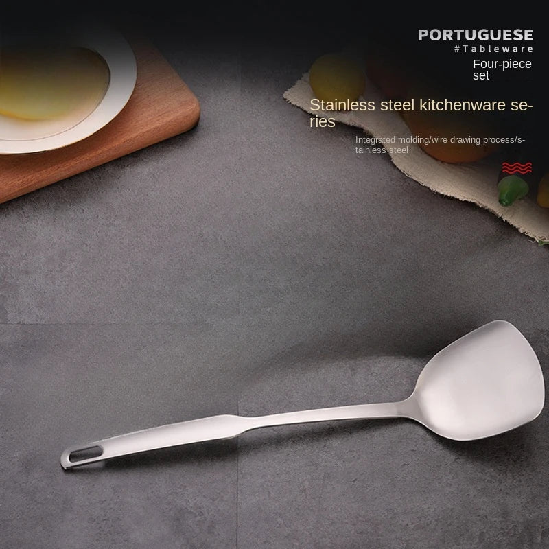 Thickened Stainless Steel Spatula Ladle & Slotted Spoon Set