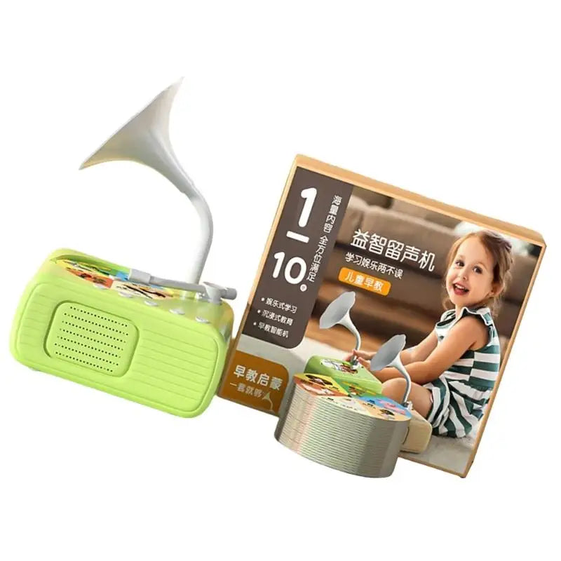 Interactive Phonograph Music Toy with 96 Learning Cards for Kids