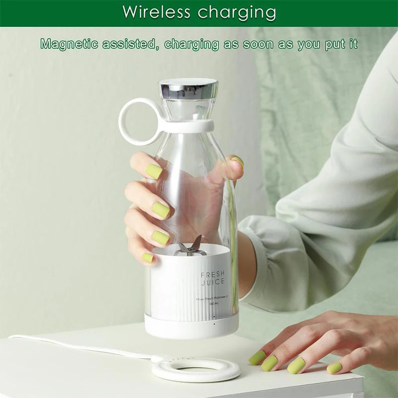 Ready Stock 350ml Fresh Juicer Mini Blender for Travel USB Juicer Cup Fruit Juice Mixer Portable Juicer Ice Crusher Smoothie Peaceful Pleasures Health and Wellness