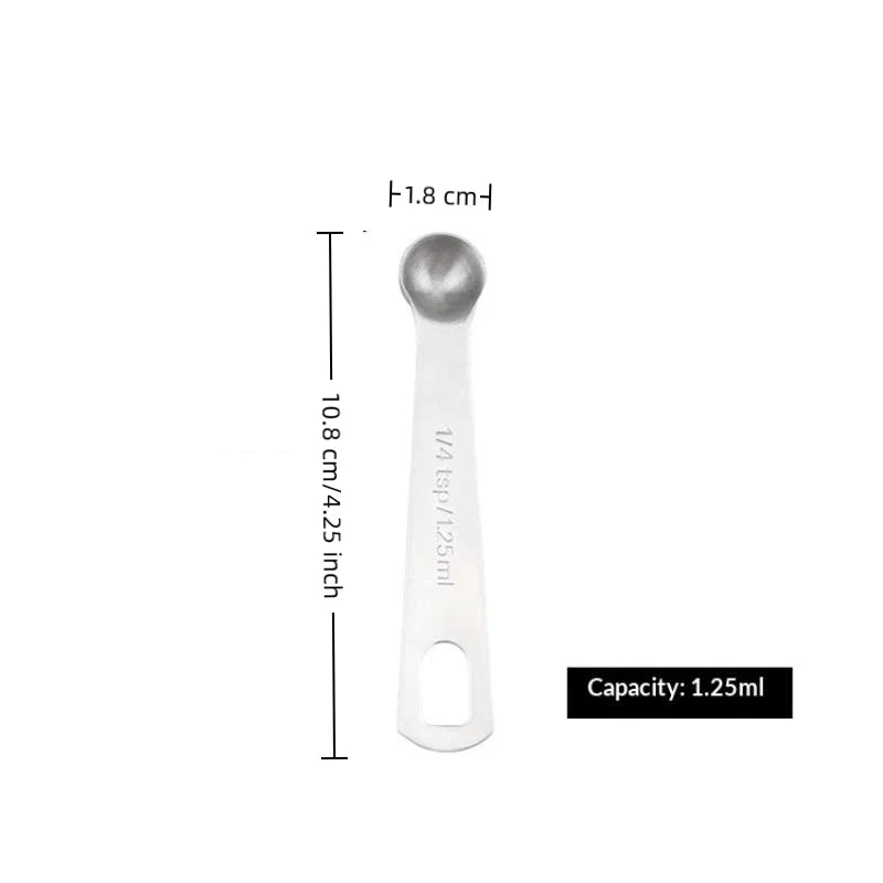 Stainless Steel Measuring Spoons Set 6 Pcs – Stackable Kitchen