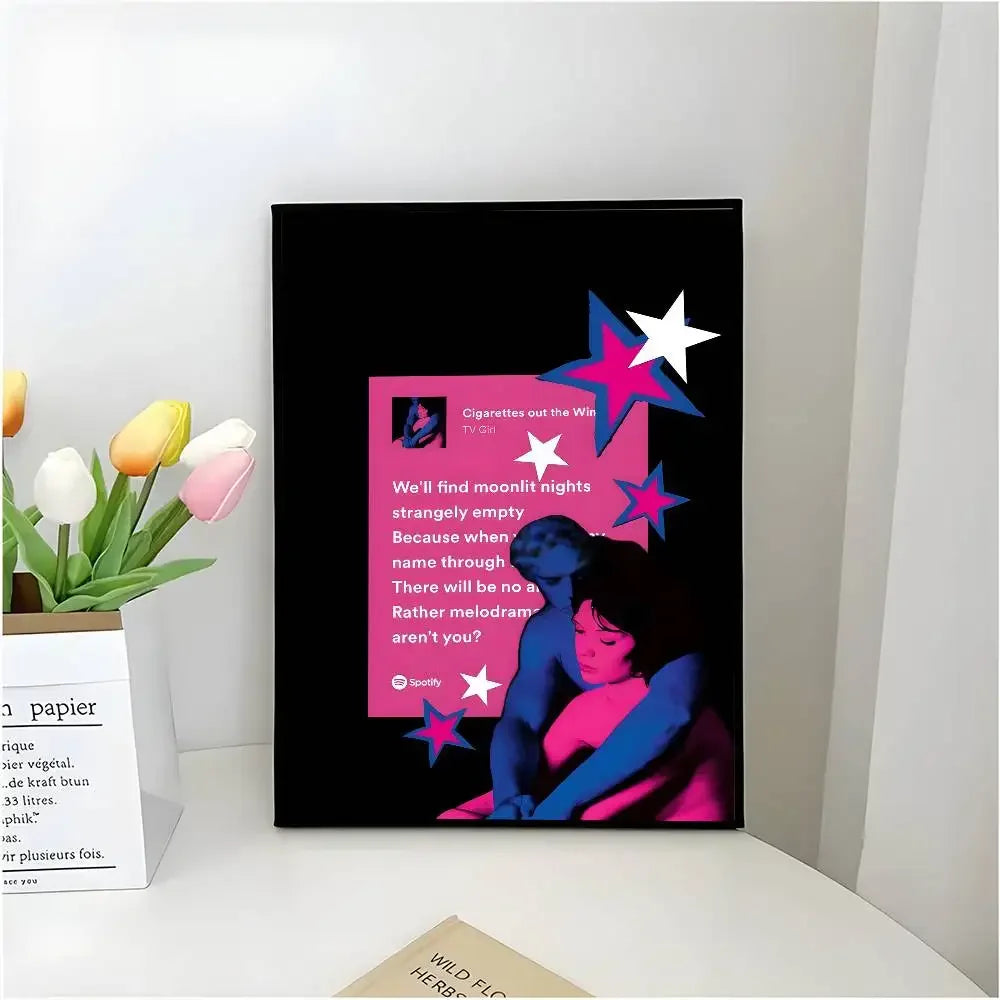 Who Really Cares-T-TV Girl Album Aesthetic Canvas Painting Posters and Prints Wall Picture For Living Room Decoration Peaceful Pleasures Health and Wellness z4 20x30cm Unframed