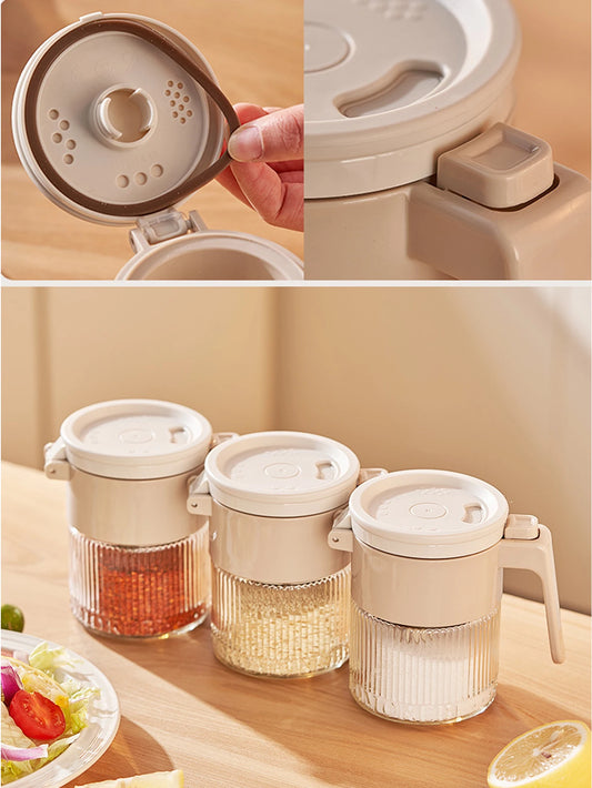 1Pcs Kitchen Dual-Purpose Salt Seasoning Shaker Bottle Kitchen Household Condiment Container Glass Chili Spice Utensils Peaceful Pleasures Health and Wellness