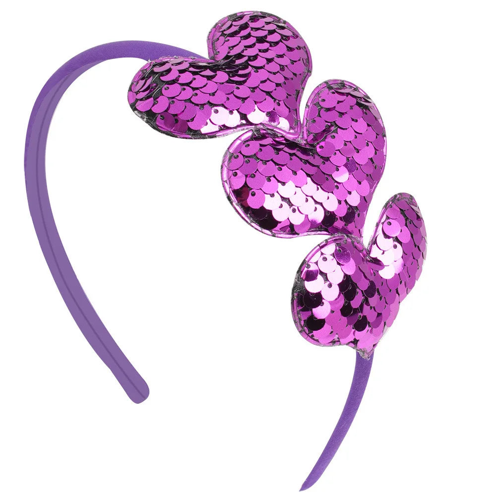 Candy Color Heart Sequin Headband for Girls | Cute Hair Band